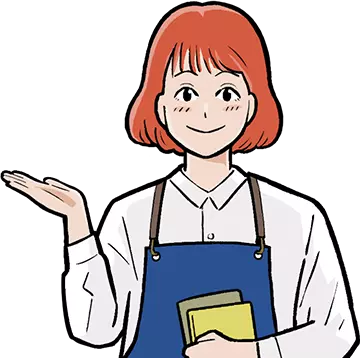 サークルを案内する女性イラスト