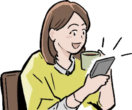 スマートフォンでUTmapを使っている様子のイラスト
